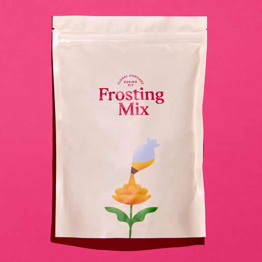 Frosting Mix Packaging on Pink Background
